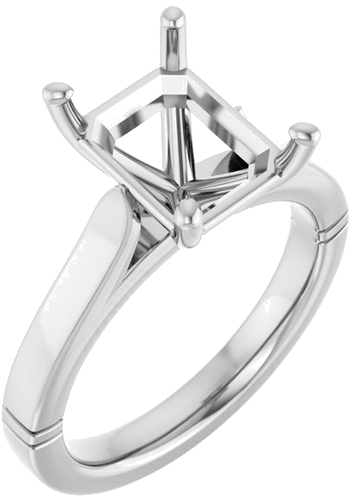 Sužadėtuvių Žiedas „Solitaire“ 14k white gold Emerald 10mm x 8mm (1)