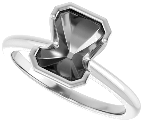 Sužadėtuvių Žiedas „Half-Bezel“ 14k white gold Emerald 8mm x 6mm (5)