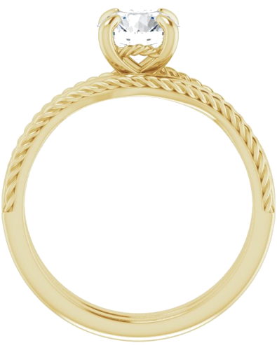 Sužadėtuvių Žiedas „Claw-Prong Solitaire Rope“ 14k yellow gold Round 6.5mm (7)