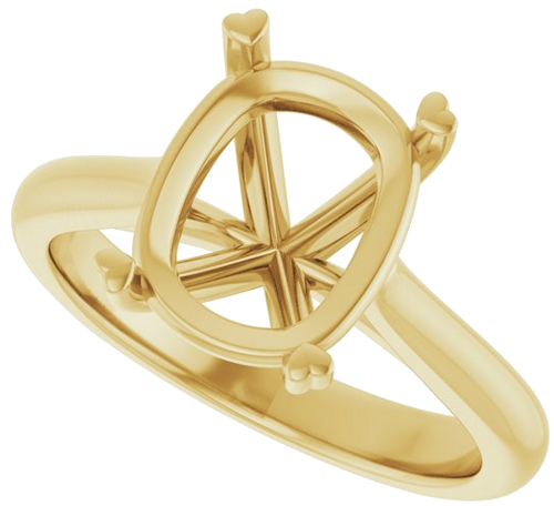 Sužadėtuvių Žiedas „Hearts on Top™“ 14k yellow gold Elongated Cushion 10mm x 8mm (5)