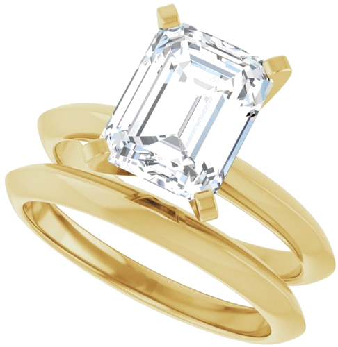 Sužadėtuvių Žiedas „Knife-Edge“ 14k yellow gold Emerald 9mm x 7mm (10)