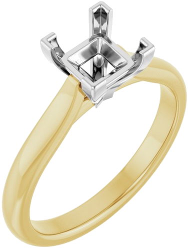 Sužadėtuvių Žiedas 14k yellow/white gold Square 5.5mm (1)
