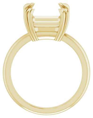 Sužadėtuvių Žiedas „Double Claw-Prong Solitaire“ 14k yellow gold Emerald 12mm x 10mm (2)