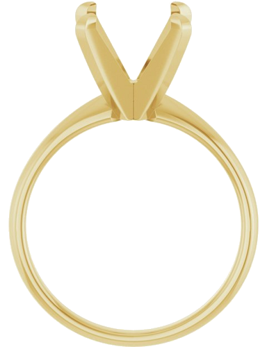 14K Yellow 10.2-10.6 mm Round Solitaire Engagement Ring Mounting (2)