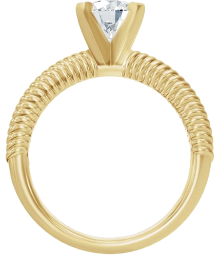 Sužadėtuvių Žiedas „Solitaire Rope“ 14k yellow gold Round 6.5mm (2)