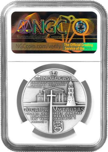 1986 Lithuania Anniversary of Christianity PF 68 Silver Medal (2)