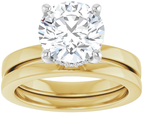 Sužadėtuvių Žiedas „Hidden Halo-Style“ 14k yellow/white gold Round 8.8mm (8)