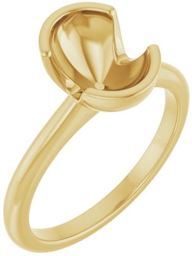 Sužadėtuvių Žiedas „Half-Bezel“ 14k yellow gold Oval 9mm x 7mm (1)