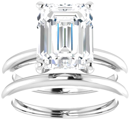 Sterling Silver  10x8 mm Emerald Solitaire Engagement Ring Mounting (8)