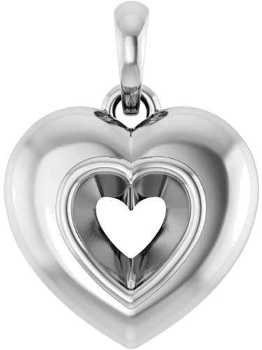 Sterling Silver 5 mm Heart Bezel-Set Puffed Pendant Mounting (1)