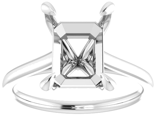 Sužadėtuvių Žiedas „Solitaire“ 585 Baltojo Aukso Emerald 10mm x 8mm (3)