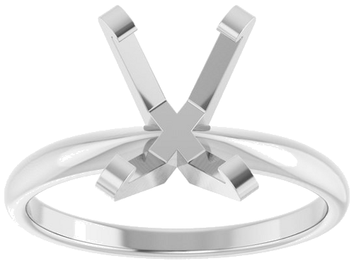 14K White 9x7 mm Emerald Solitaire Engagement Ring Mounting (3)