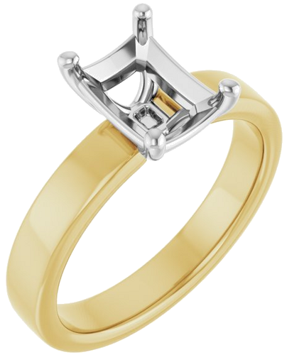 Sužadėtuvių Žiedas „Solitaire“ 14k yellow/white gold Emerald 8mm x 6mm (1)