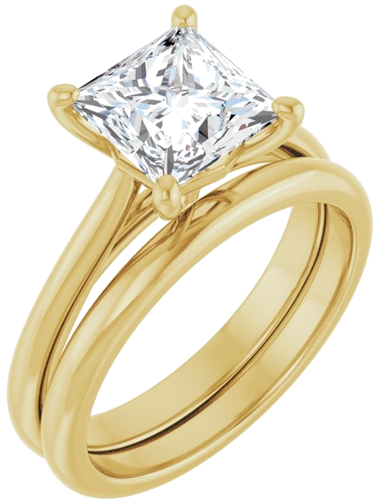 Sužadėtuvių Žiedas „Solitaire“ 14k yellow gold Square 7mm (6)