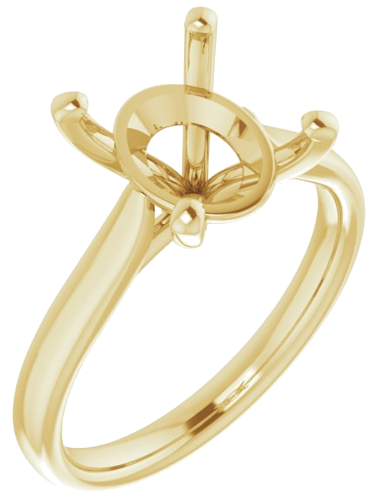 14K Yellow 11x9 mm Oval Engagement Ring Mounting (1)
