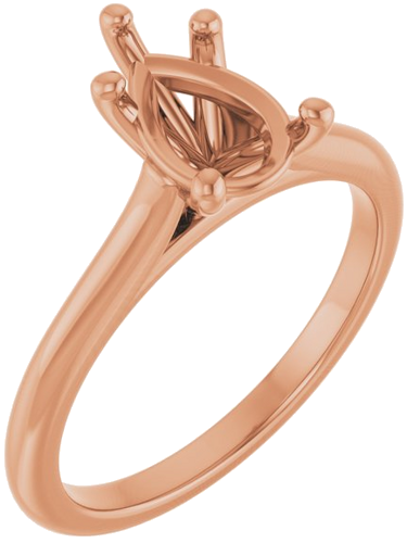 Sužadėtuvių Žiedas „Accented“ 18k rose gold Pear 9mm x 6mm (1)