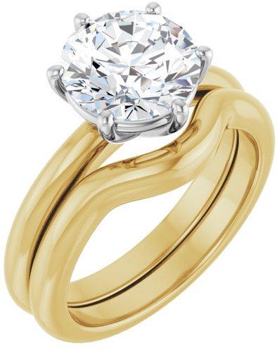 Sužadėtuvių Žiedas 14k yellow/white gold Round 8.8mm (6)