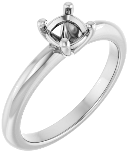 Sužadėtuvių Žiedas 14k white gold Cushion 5mm (1)