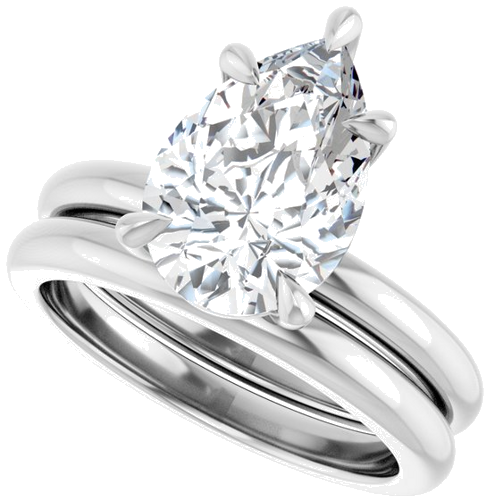 Sužadėtuvių Žiedas „Claw-Prong“ 950 Platinos Pear 12mm x 8mm (10)
