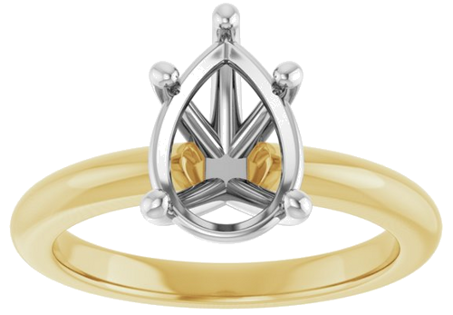 Sužadėtuvių Žiedas 14k yellow/white gold Pear 10mm x 7mm (3)