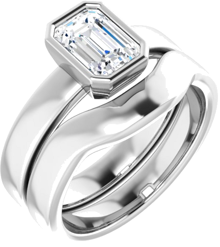 10K White 7x5 mm Emerald Solitaire Engagement Ring Mounting (6)