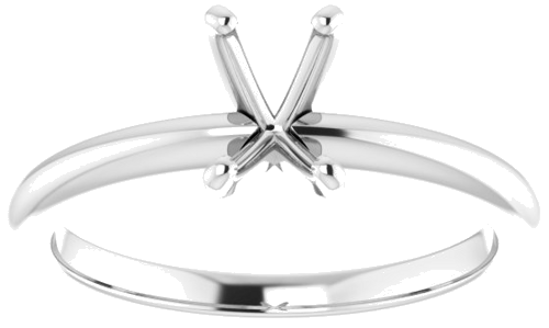 Platinum  6x4 mm Emerald Solitaire Engagement Ring Mounting (3)