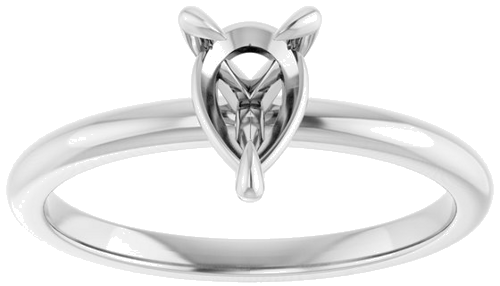 14K White  7x5 mm Pear Solitaire Engagement Ring Mounting (3)