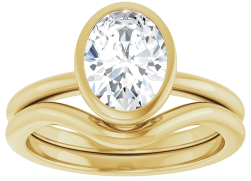 Sužadėtuvių Žiedas „Bezel-Set“ 14k yellow gold Oval 8.5mm x 6.5mm (8)