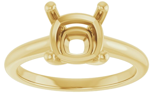Sužadėtuvių Žiedas „V-End Prong“ 14k yellow gold Cushion 8mm (3)