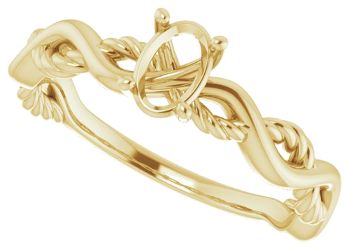 10K Yellow  6x4 mm Oval Solitaire Engagement Ring Mounting (5)