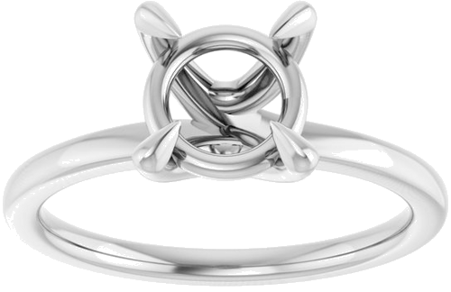Sužadėtuvių Žiedas 14k white gold Round 7.4mm (3)