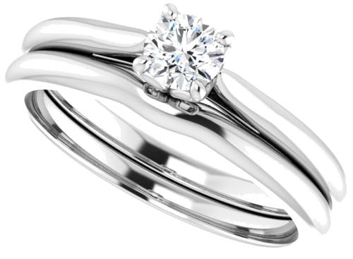 18K White  4.1 mm Round Solitaire Engagement Ring Mounting (10)