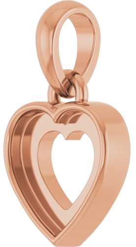 Pakabukas „Cabochon Heart“ 14k rose gold Heart 6mm (2)