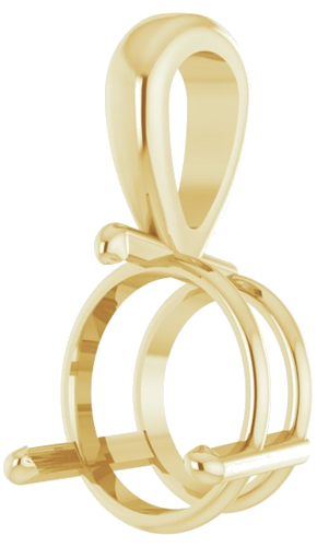 14K Yellow 10.5 mm Round 3-Prong Pendant Mounting (2)