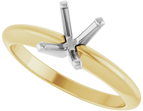 14K Yellow   White 6.5x4.5 mm Emerald Solitaire Engagement Ring Mounting (5)