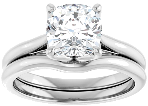 Sužadėtuvių Žiedas „Solitaire“ 14k white gold Cushion 7mm (8)