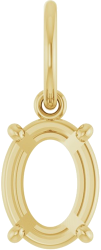 Pakabukas „Solitaire Charm“ 14k yellow gold Oval 8mm x 6mm (1)