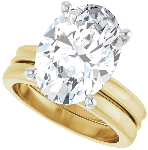 Sužadėtuvių Žiedas 14k yellow/white gold Oval 14mm x 10mm (10)