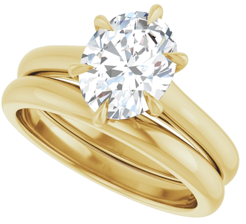 Sužadėtuvių Žiedas „Claw-Prong“ 14k yellow gold Oval 9mm x 7mm (10)