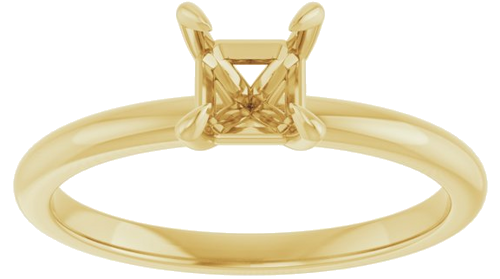 Sužadėtuvių Žiedas „Solitaire“ 14k yellow gold Asscher 5mm (3)