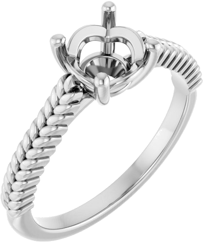 Sužadėtuvių Žiedas „Solitaire“ 14k white gold Round 6.5mm (1)