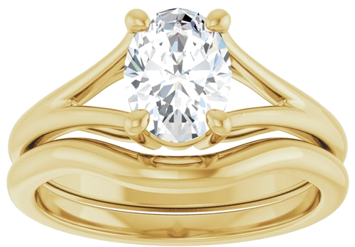 Sužadėtuvių Žiedas „Solitaire Split-Shank“ 14k yellow gold Oval 8mm x 6mm (8)