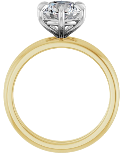 Sužadėtuvių Žiedas „Claw-Prong“ 14k yellow/white gold Round 8mm (7)