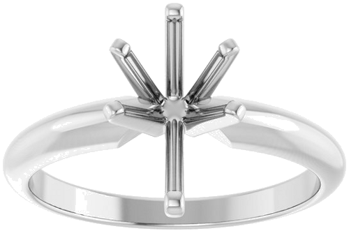 14K White 10x6 mm Pear 6-Prong Ring Mounting (3)