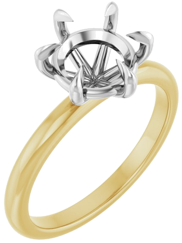 Sužadėtuvių Žiedas „Claw-Prong“ 14k yellow/white gold Round 8.2mm (1)