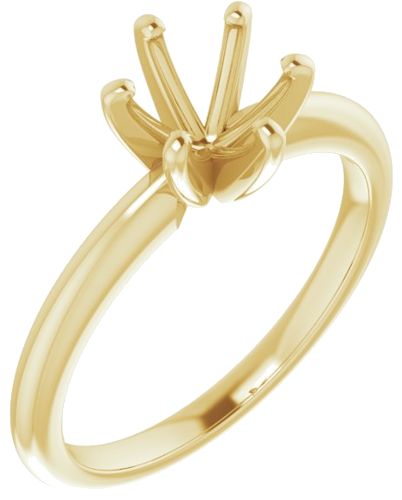 14K Yellow  6.5 mm Round Solitaire Engagement Ring Mounting (1)