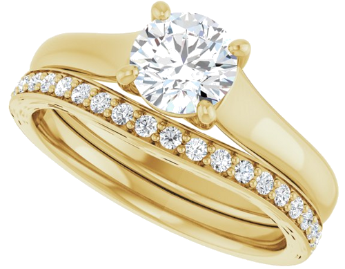 Sužadėtuvių Žiedas „Solitaire“ 585 Geltonojo Aukso Round 5.8mm (10)