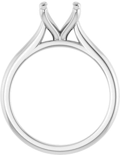 14K White 7 mm Cushion Solitaire Engagement Ring Mounting (2)