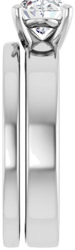 Sužadėtuvių Žiedas „Solitaire“ 585 Baltojo Aukso Oval 8mm x 6mm (9)