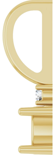 14K Yellow 4 mm Round .015 CT Natural Diamond Semi-Set Charm Pendant (3)